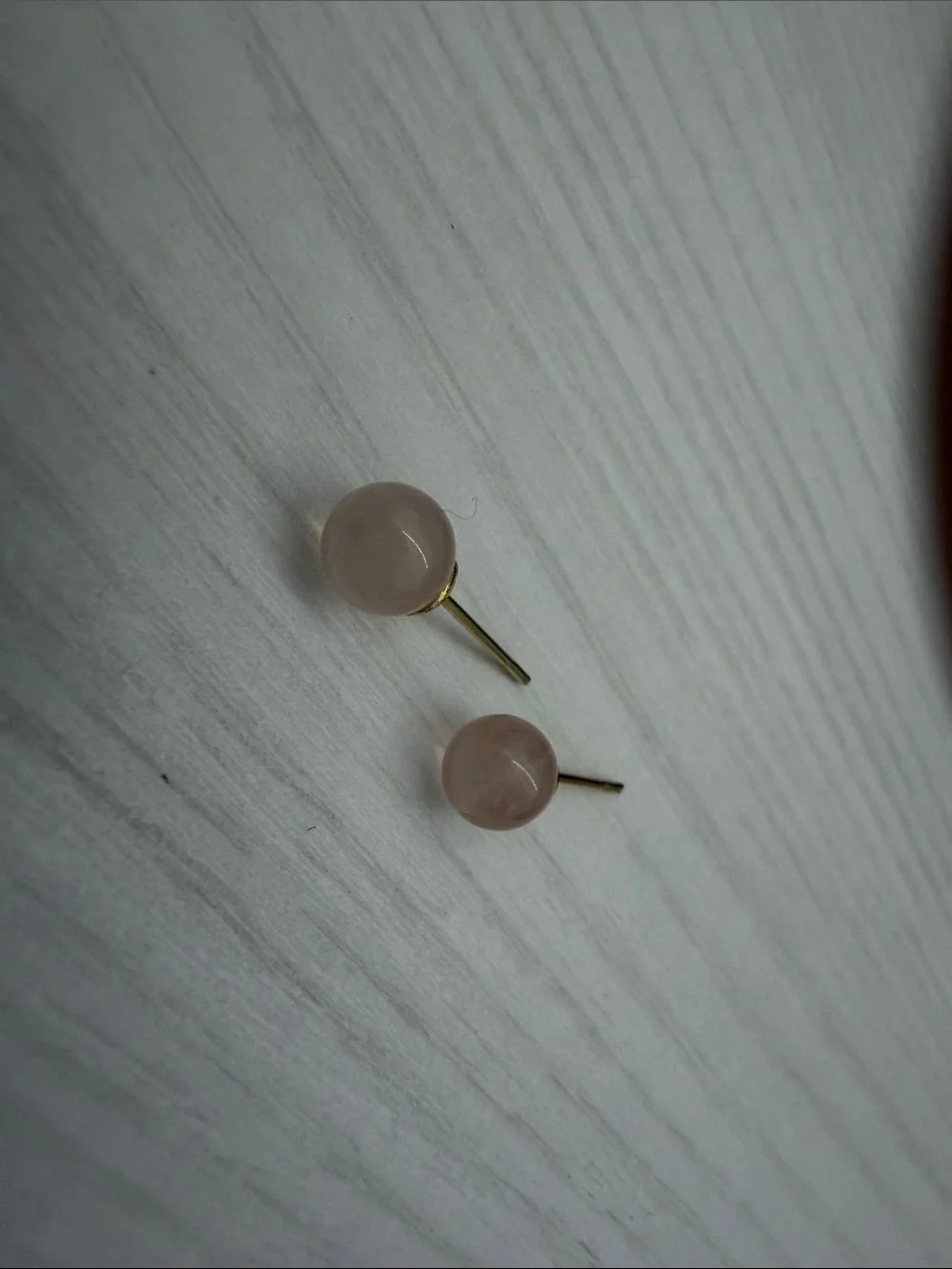 Gold-Trim Pink Stone Stud Earrings - Women Jewelry